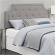 Pemberly Row Gray Microfiber Upholstered Diamond Tufted Queen Headboard