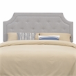 Pemberly Row Gray Microfiber Upholstered Diamond Tufted Queen Headboard
