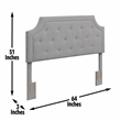 Pemberly Row Gray Microfiber Upholstered Diamond Tufted Queen Headboard