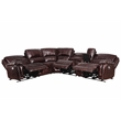 Pemberly Row Brown Leather 6-Piece Power Reclining Sectional