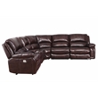 Pemberly Row Brown Leather 6-Piece Power Reclining Sectional