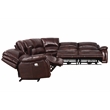Pemberly Row Brown Leather 6-Piece Power Reclining Sectional