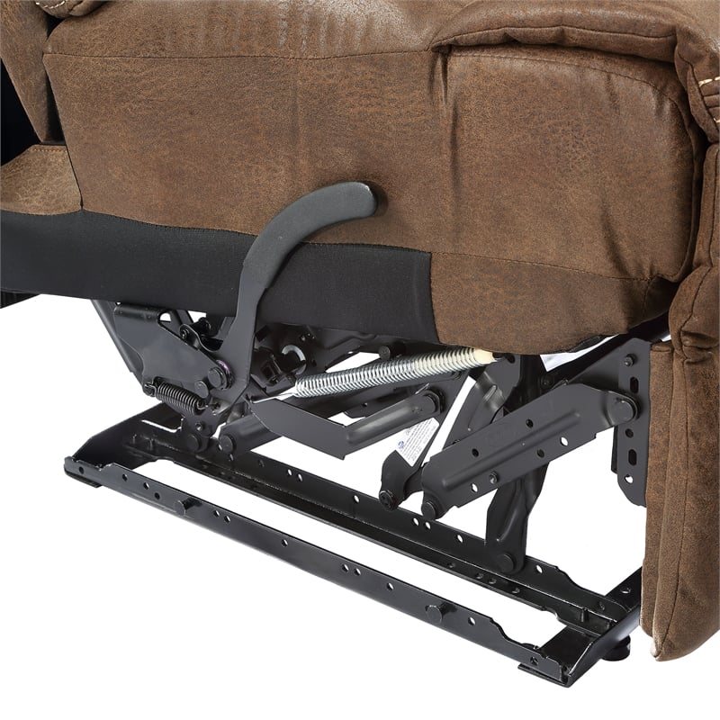 Pemberly Row Cocoa Brown Faux Leather 6-Piece Manual Reclining Sectional