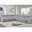 Pemberly Row Polyester Fabric Upholstered 6-Piece Dual-Power Reclining Sectional