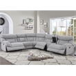 Pemberly Row Polyester Fabric Upholstered 6-Piece Dual-Power Reclining Sectional