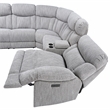 Pemberly Row Polyester Fabric Upholstered 6-Piece Dual-Power Reclining Sectional