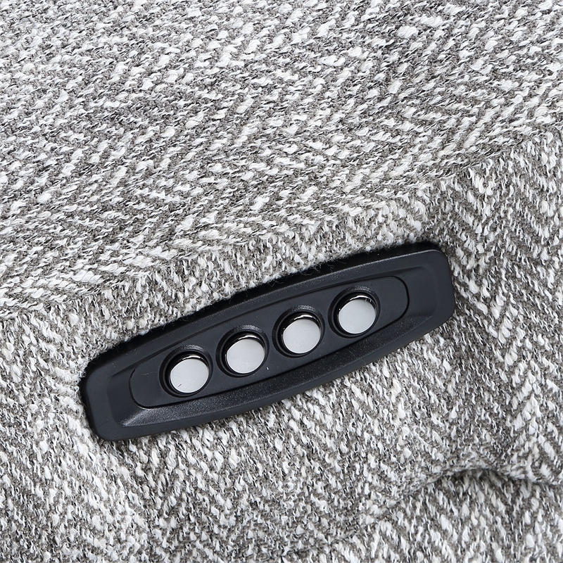 Pemberly Row Polyester Fabric Upholstered 6-Piece Dual-Power Reclining Sectional