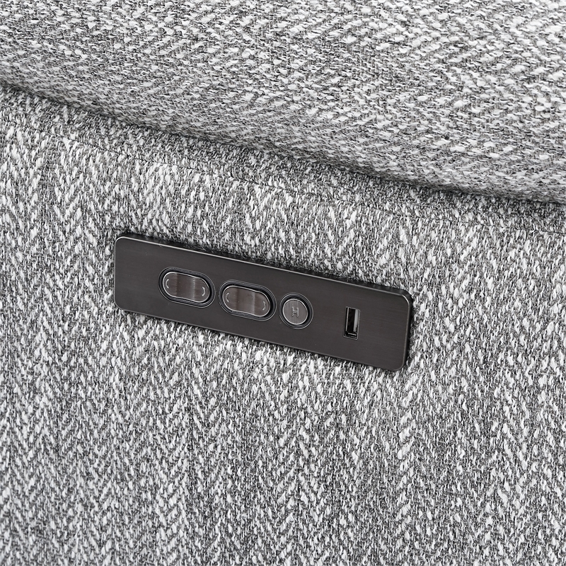 Pemberly Row Polyester Fabric Upholstered 6-Piece Dual-Power Reclining Sectional