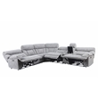Pemberly Row Polyester Fabric Upholstered 6-Piece Dual-Power Reclining Sectional