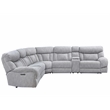 Pemberly Row Polyester Fabric Upholstered 6-Piece Dual-Power Reclining Sectional