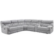 Pemberly Row Polyester Fabric Upholstered 6-Piece Dual-Power Reclining Sectional