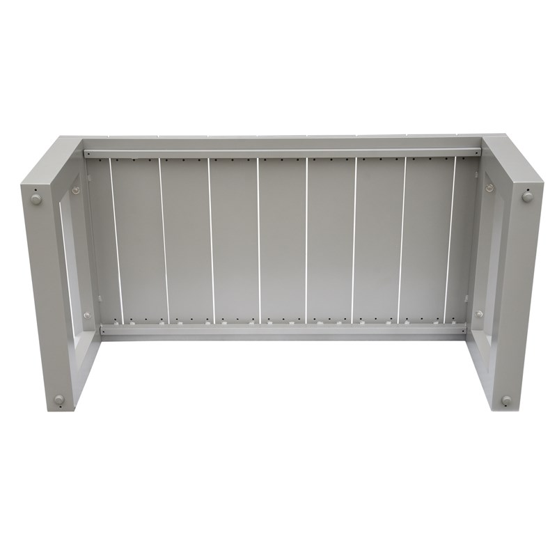 Pemberly Row Modern Coastal Gray Aluminum Patio Cocktail Table
