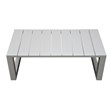 Pemberly Row Modern Coastal Gray Aluminum Patio Cocktail Table
