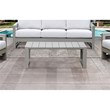 Pemberly Row Modern Coastal Gray Aluminum Patio Cocktail Table
