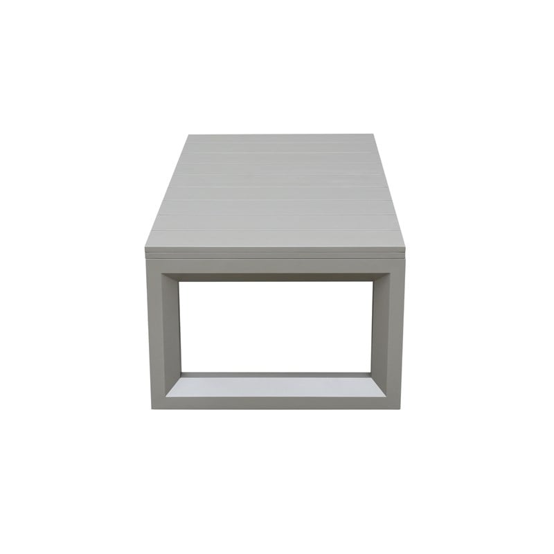 Pemberly Row Modern Coastal Gray Aluminum Patio Cocktail Table
