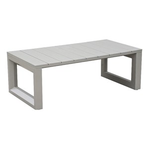 Pemberly Row Modern Coastal Gray Aluminum Patio Cocktail Table