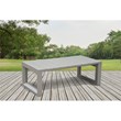 Pemberly Row Modern Coastal Gray Aluminum Patio Cocktail Table