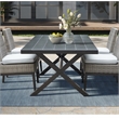 Pemberly Row Coastal Brown Aluminum Rectanglular Patio Table