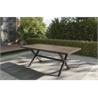 Pemberly Row Coastal Brown Aluminum Rectanglular Patio Table