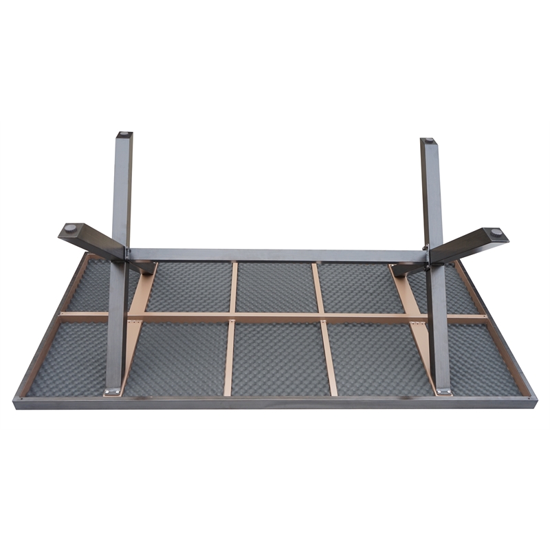Pemberly Row Coastal Brown Aluminum Rectanglular Patio Table