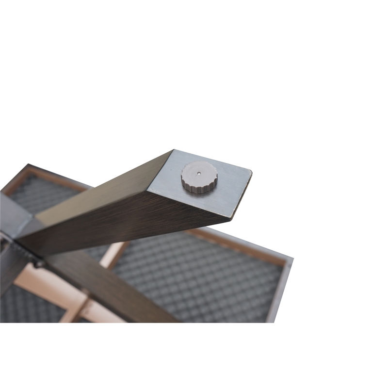 Pemberly Row Coastal Brown Aluminum Rectanglular Patio Table