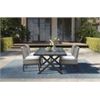 Pemberly Row Coastal Brown Aluminum Rectanglular Patio Table