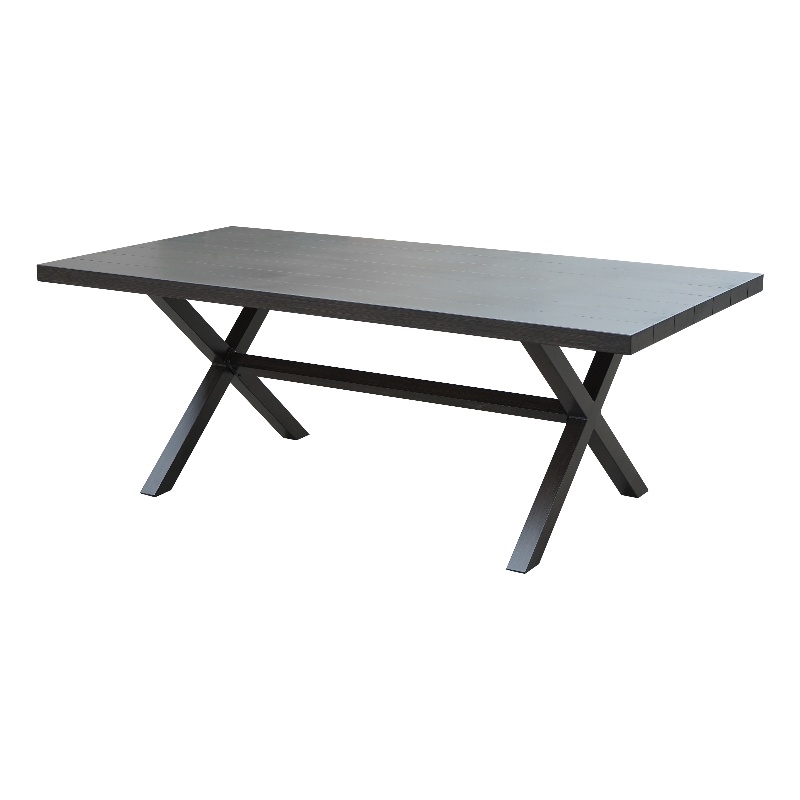 Pemberly Row Coastal Brown Aluminum Rectanglular Patio Table
