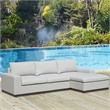 Pemberly Row Modern Coastal Gray Fabric Aluminum Frame Chofa