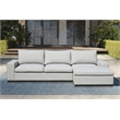 Pemberly Row Modern Coastal Gray Fabric Aluminum Frame Chofa