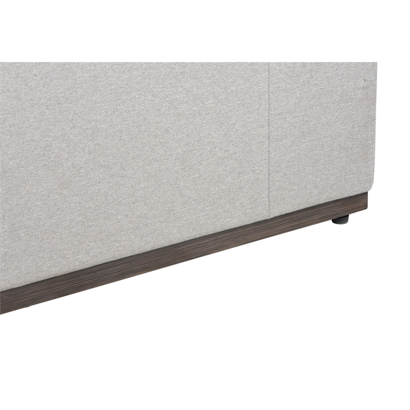 Pemberly Row Modern Coastal Gray Fabric Aluminum Frame Chofa