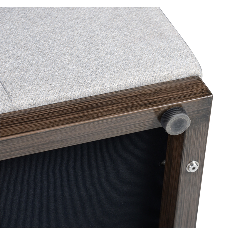Pemberly Row Modern Coastal Gray Fabric Aluminum Frame Chofa