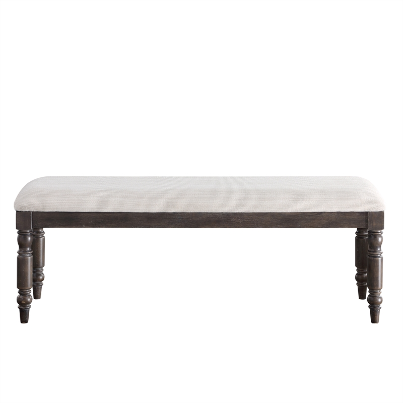 Pemberly Row Modern Transitional Washed Espresso Wood Dining Bench