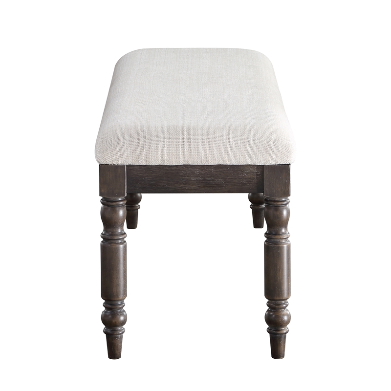 Pemberly Row Modern Transitional Washed Espresso Wood Dining Bench