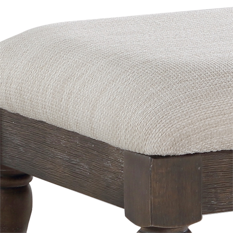 Pemberly Row Modern Transitional Washed Espresso Wood Dining Bench