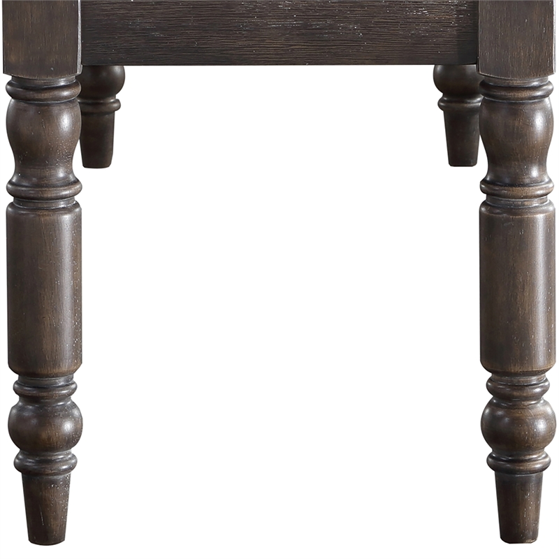 Pemberly Row Modern Transitional Washed Espresso Wood Dining Bench