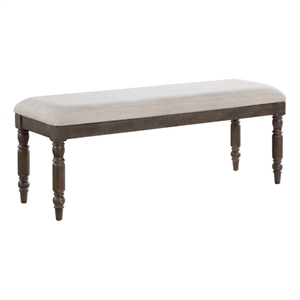Pemberly Row Modern Transitional Washed Espresso Wood Dining Bench