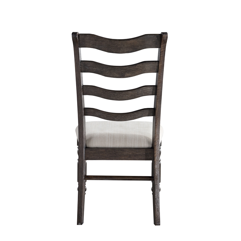 Pemberly Row Modern Transitional Washed Espresso Wood Side Chair