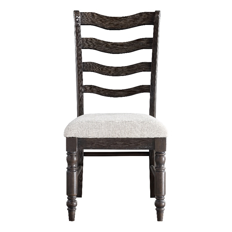 Pemberly Row Modern Transitional Washed Espresso Wood Side Chair
