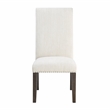 Pemberly Row Washed Espresso Wood with Cream Upholstery Dining Chair