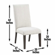 Pemberly Row Washed Espresso Wood with Cream Upholstery Dining Chair
