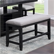 Pemberly Row Transitional Rubbed Charcoal Wood Counter Bench