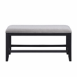 Pemberly Row Transitional Rubbed Charcoal Wood Counter Bench