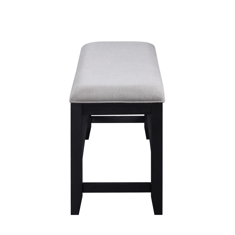 Pemberly Row Transitional Rubbed Charcoal Wood Counter Bench