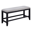 Pemberly Row Transitional Rubbed Charcoal Wood Counter Bench
