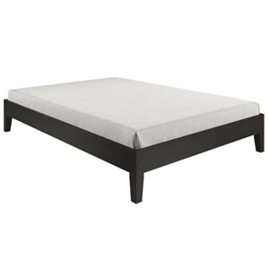 Pemberly Row Contemporary Full Size Black Wood 53&quot Platform Bed