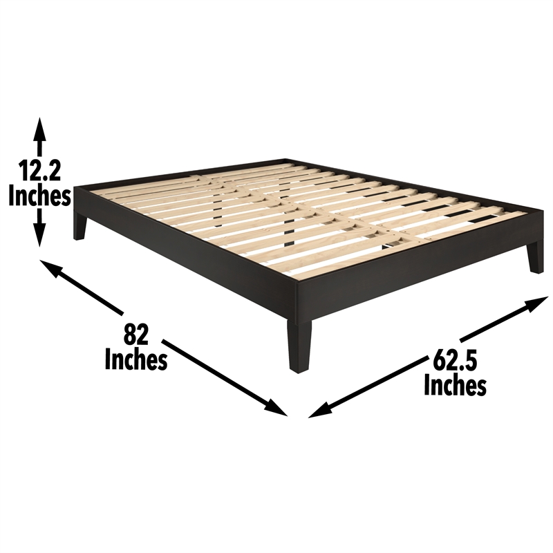 Pemberly Row Contemporary Queen Black Wood 75.5