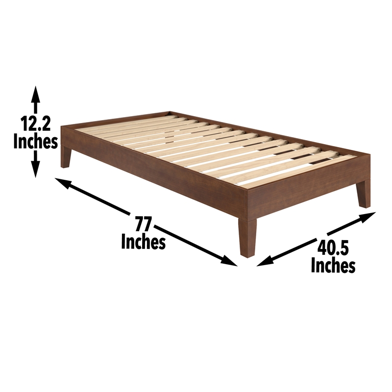 Pemberly Row Modern / Contemporary Twin Natural Wood Platform Bed