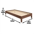 Pemberly Row Modern / Contemporary Twin Natural Wood Platform Bed
