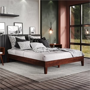 Pemberly Row Modern / Contemporary Full Natural Wood Platform Bed