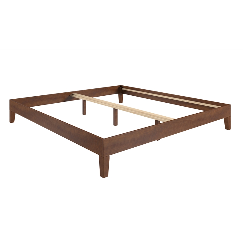 Pemberly Row Modern / Contemporary King Natural Wood Platform Bed
